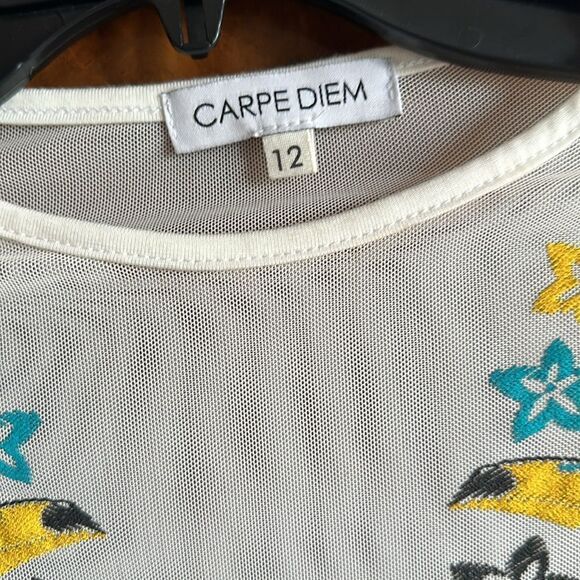 Carpe Diem tropical embroidered bodysuit NWOT - Picture 4 of 9